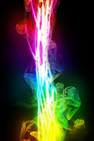 Colorful smoke dark background white - neon color free wallpaper