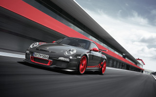 Grey sports car race track 3 - tire free wallpaper