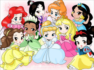 Princesses group smiling together row - a group of princesses free wallpaper