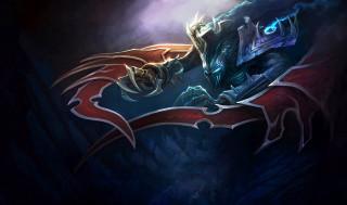 Demonic sword horns glowing armor - his hand and a demon free wallpaper