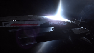Spaceship flying bright beam background - a space ship free wallpaper for desktop
