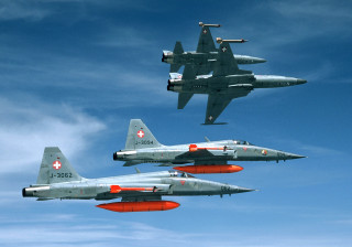 Fighter jets blue sky clouds - a group of fighter jets free wallpaper