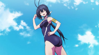 Woman purple dress blue sky - a purple dress free wallpaper for desktop