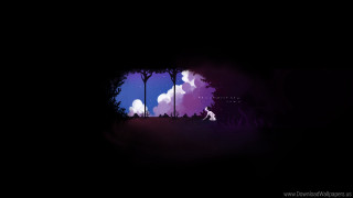 Person walking dog dark cloudy - 2 d game art free wallpaper