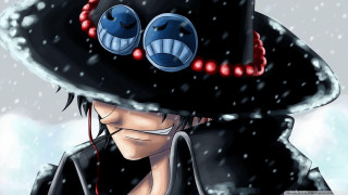 Man hat eyes snow falling - two eye free wallpaper