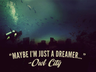 Scuba diver city background quote - free city wallpaper