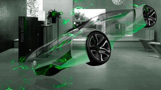Futuristic car green black background - a futuristic car free wallpaper for desktop