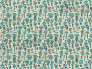 Blue elephants trees beige sky - a beige background free wallpaper