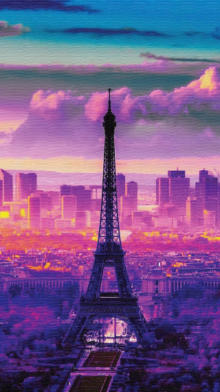 Eiffel tower painting paris artwork - fauvism free wallpaper for mobile