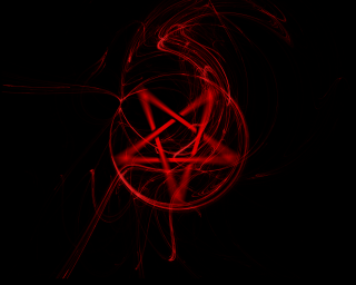 Red pentagramil black background red - occult free wallpaper