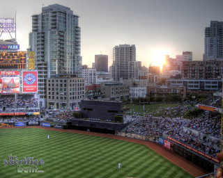 Baseball stadium crowd sunset dawn 2 - a baseball stadium free wallpaper for desktop