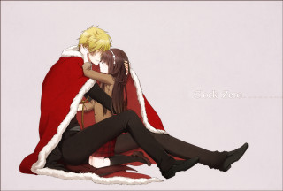 Couple sitting bed christmas fur - top of a bed together free wallpaper for desktop