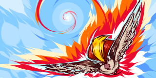 Bird flying red yellow tail - vibrant free wallpaper for desktop