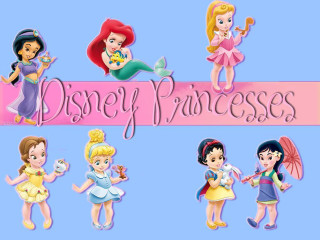Cartoon princesses disney banner group - a banner in the background free wallpaper