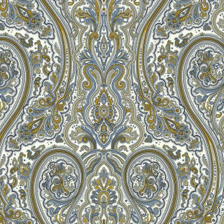 Blue yellow paisley pattern white - paisley pattern free wallpaper