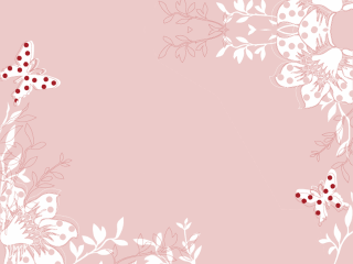 Pink background white flowers ladybugs 2 - a red dot free wallpaper