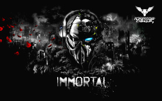 Demonic mask black white photo - biomechanical free wallpaper