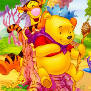 Pooh tigger honey stump field - a tree stump free wallpaper for tablet
