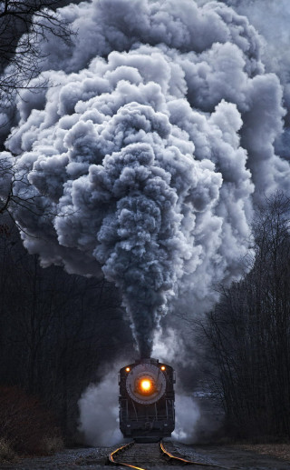 Train smoke tracks bright light - free other wallpaper for mobile