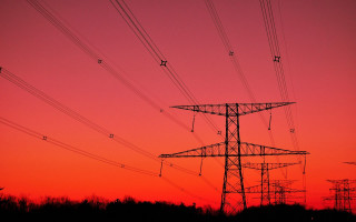 Sunset power lines red sky 7 - cable wire free wallpaper