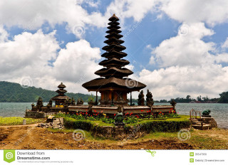 Lake tower structure sky clouds - ornamental free wallpaper