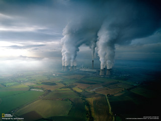 Large factory smoke rural cloudy - rural free wallpaper