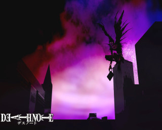 Purple black city dragon statue - sky in the background free wallpaper for desktop