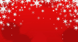 Red background white snowflakes stars - plain background free wallpaper for desktop