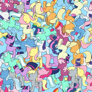 Little ponies pattern blue background - little free wallpaper for tablet