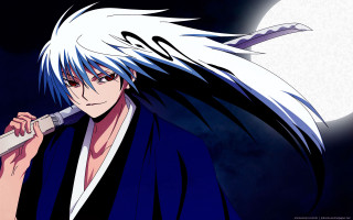 Man white hair blue robe 2 - white hair free wallpaper for desktop