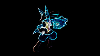 Blue white flower black background 3 - dynamic lighting free wallpaper