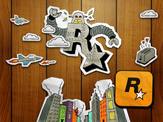 Wooden wall stickers phone robot - a bunch of stickers free wallpaper