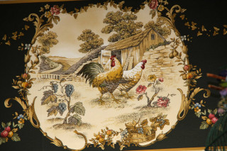 Rooster chickens wall flowers vines 2 - earnst haeckel free wallpaper