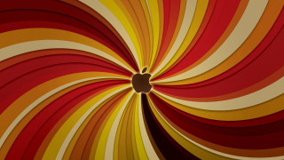 Computer red apple logo swirl - surreal design free wallpaper
