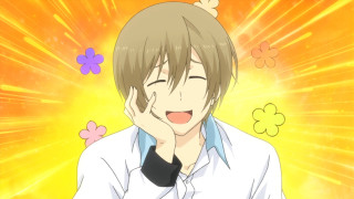 Surprised person yellow background flowers - awataguchi takamitsu free wallpaper