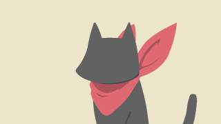 Black cat pink scarf beige - a beige background free wallpaper for desktop