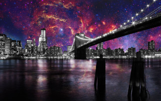 Bridge water city stars night - daniel lieske free wallpaper for desktop