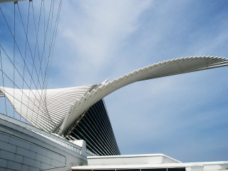 Large white building curved roof - alexander stirling calder free wallpaper