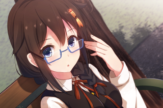 Girl glasses backpack phone camera - her ear free wallpaper