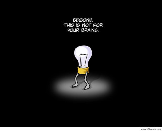 Cartoon character lightbulb dark caption - free light wallpaper for desktop