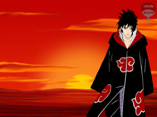 Man black robe red sky - a red sky free wallpaper