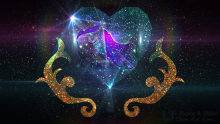 Heart star swirl design background - digital artwork free wallpaper