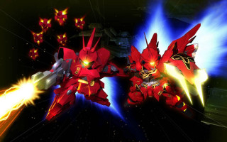 Red yellow robot fighting lightsaber - baiōken eishun free wallpaper for desktop