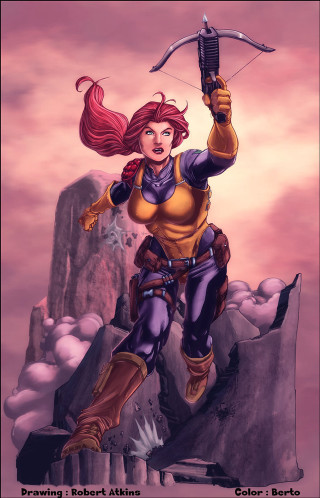 Woman bow arrow rock mountain - a rock free wallpaper for mobile