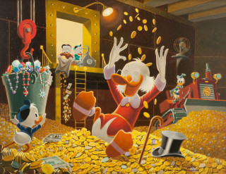 Cartoon characters throwing money gold - another character free wallpaper