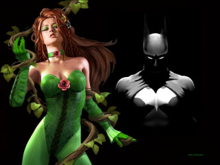 Woman green dress batman black - a batman character free wallpaper