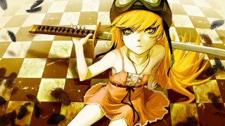 Girl sword hat standing checkered - a sword and a hat free wallpaper for desktop