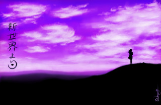 Person hill purple sky clouds - a purple sky in the background free wallpaper for desktop