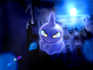 Purple creature glowing eyes castle - eye free wallpaper for desktop