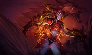 Woman red outfit sword dragon - a red outfit holding free wallpaper